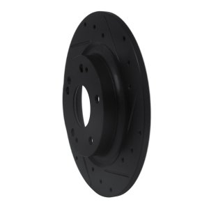 Honda Civic Brake Rotor (1) - Rear Right - R1 Concepts - Drilled & Slotted - Black - `17-`20